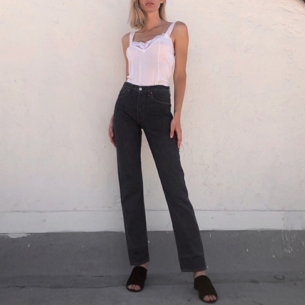 Elizabeth James High Rise Vintage Straight Jeans